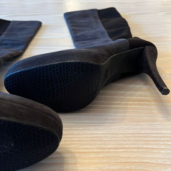 Stuart Weitzman Skyline Platform Boots Black Suede Leather size 9 - Picture 9 of 14